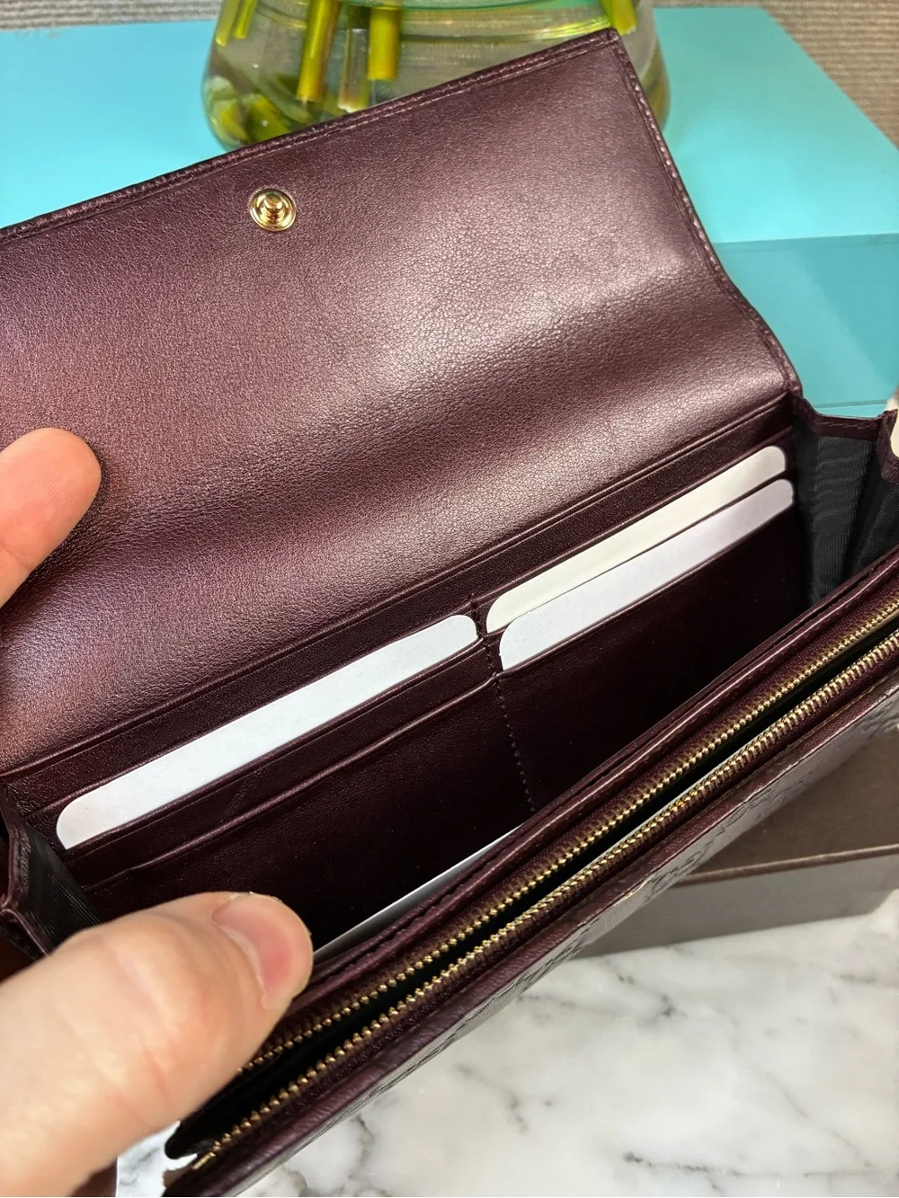 Gucci GG Dark Merlot Leather Snap Closure Wallet - NWOT Brand New Authentic - Picture 10 of 15
